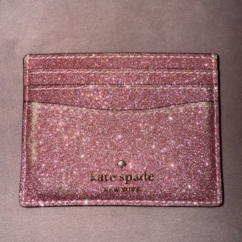 Kate Spade Pink Glitter Card Holder